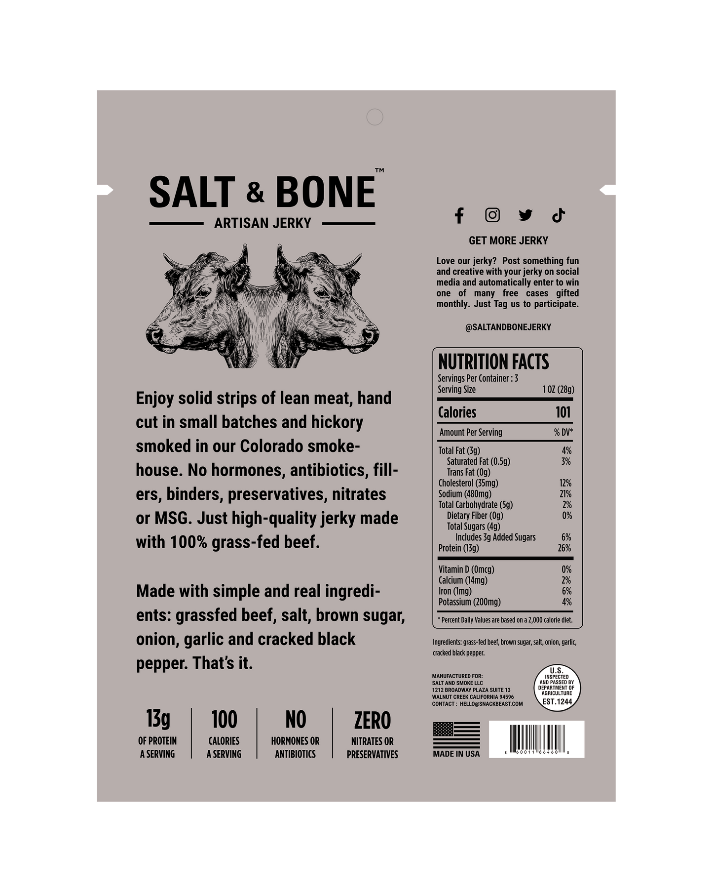 Salt & Bone Grass-Fed Beef Jerky Bundle